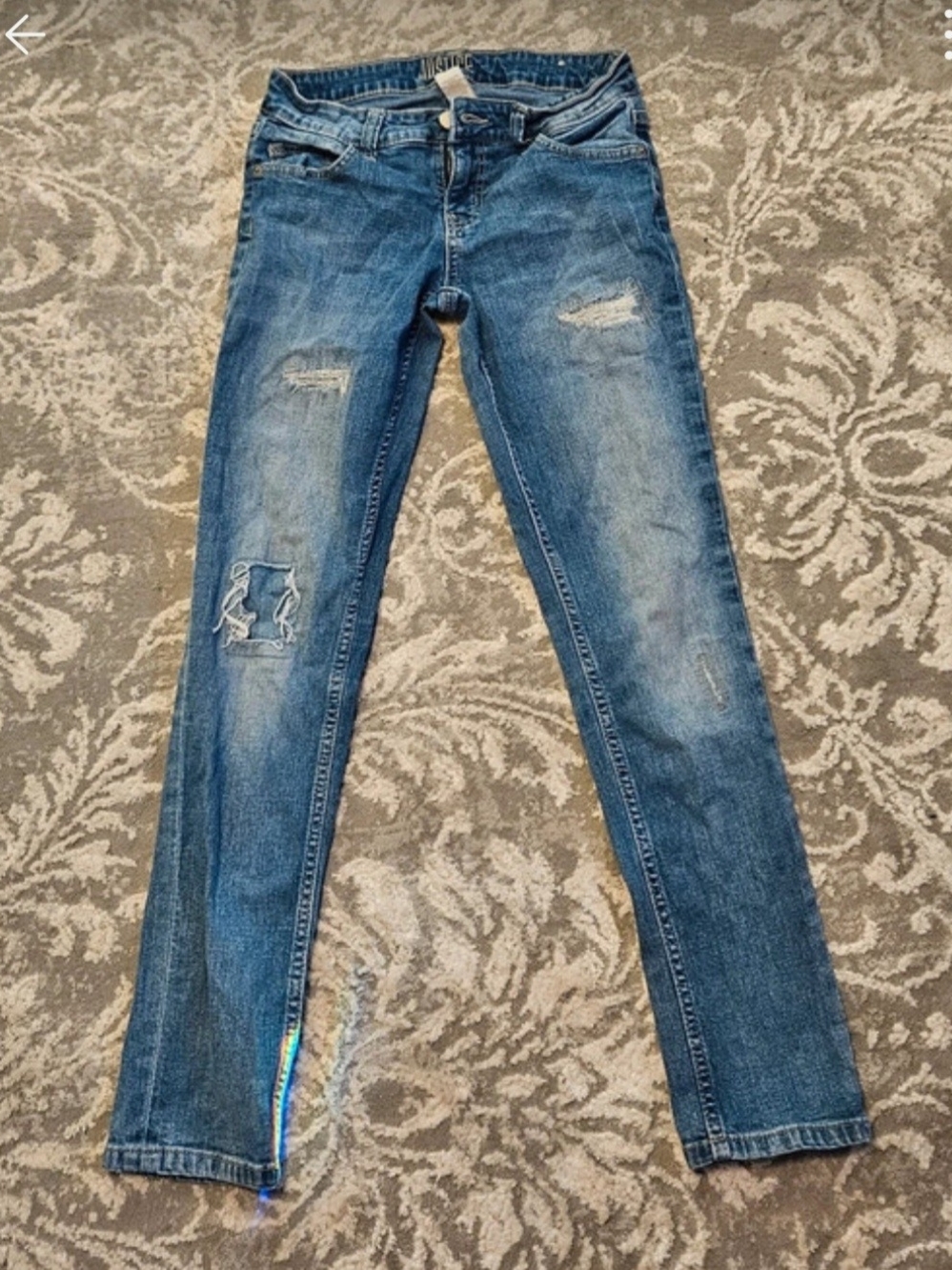 Justice Girls Blue Distressed Skinny Jeans Size 10
